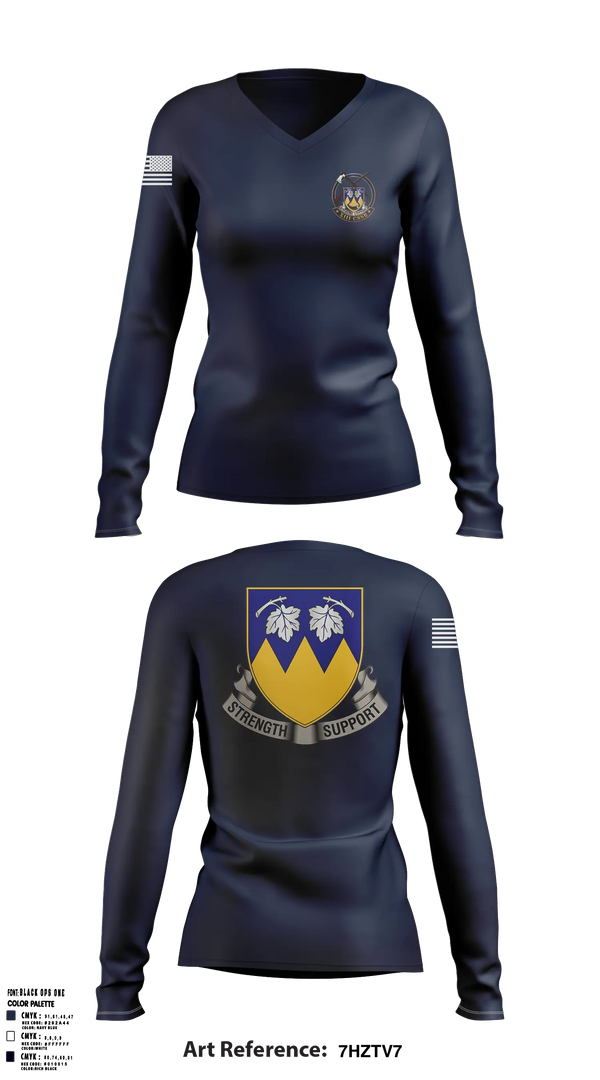 Womens Long Sleeve Vneck Shirt, 13th CSSB, Army, Teamtime, Team time, sublimation, custom sports apparel, team uniforms, spirit wear, spiritwear, sports uniforms, custom shirts, team store, custom team store, fundraiser sports, apparel fundraiser