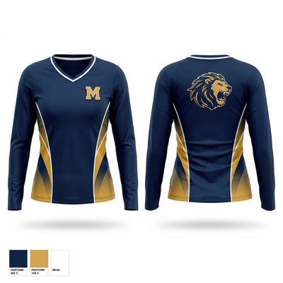 Meadowbrook Monarchs Women's Long Sleeve V-neck Shirt - 1