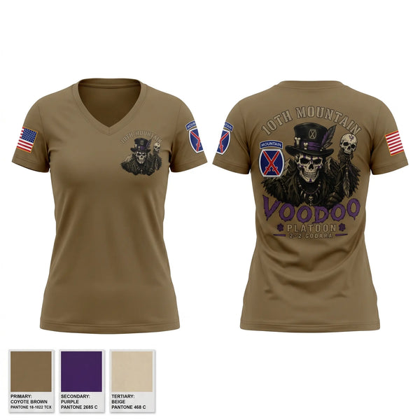 Womens Short Sleeve Vneck Shirt, Voodoo Platoon, Army, Teamtime, Team time, sublimation, custom sports apparel, team uniforms, spirit wear, spiritwear, sports uniforms, custom shirts, team store, custom team store, fundraiser sports, apparel fundraiser