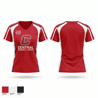 Womens Short Sleeve Vneck Shirt, Central Baseball Hawaii, Baseball, Teamtime, Team time, sublimation, custom sports apparel, team uniforms, spirit wear, spiritwear, sports uniforms, custom shirts, team store, custom team store, fundraiser sports, apparel fundraiser