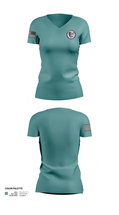 VP-24 37687088 Women's Short Sleeve V-neck Shirt - 21