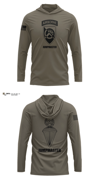 Long Sleeve Performance Shirt with hood, 360 CA BDE (Airborne), Army, Teamtime, Team time, sublimation, custom sports apparel, team uniforms, spirit wear, spiritwear, sports uniforms, custom shirts, team store, custom team store, fundraiser sports, apparel fundraiser