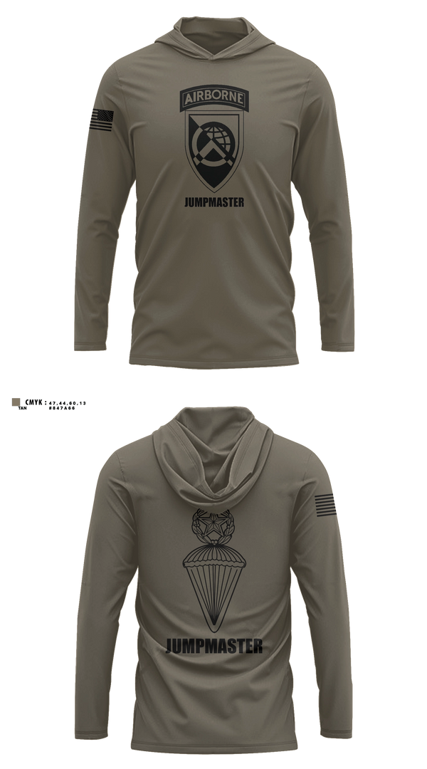 Long Sleeve Performance Shirt with hood, 360 CA BDE (Airborne), Army, Teamtime, Team time, sublimation, custom sports apparel, team uniforms, spirit wear, spiritwear, sports uniforms, custom shirts, team store, custom team store, fundraiser sports, apparel fundraiser