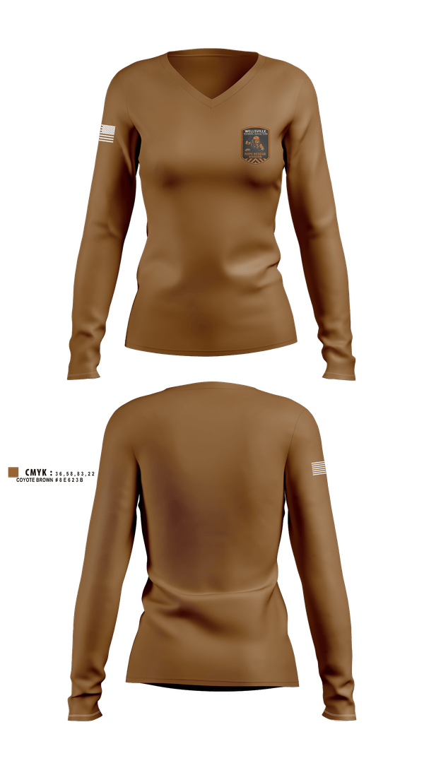 Womens Long Sleeve Vneck Shirt, Wellsville TRT, , Teamtime, Team time, sublimation, custom sports apparel, team uniforms, spirit wear, spiritwear, sports uniforms, custom shirts, team store, custom team store, fundraiser sports, apparel fundraiser