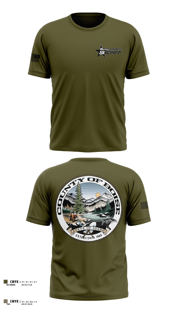 Boise County Sheriffs 675554 Old School Cotton Feel Shirt - 3