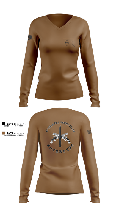 HHC, 102d MP BN 96011887 Women's Long Sleeve V-neck Shirt - 1
