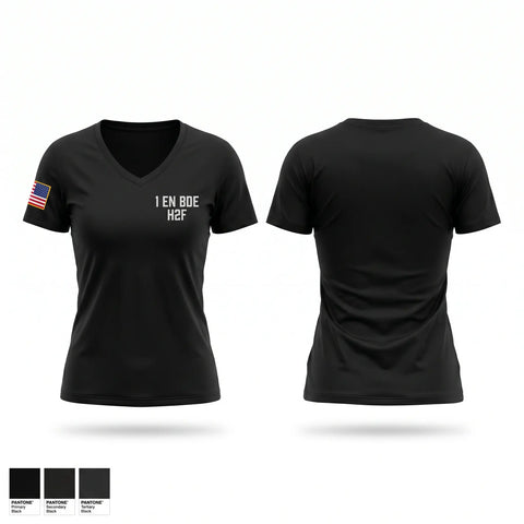 Womens Short Sleeve Vneck Shirt, 1 EN BDE H2F, Army, Teamtime, Team time, sublimation, custom sports apparel, team uniforms, spirit wear, spiritwear, sports uniforms, custom shirts, team store, custom team store, fundraiser sports, apparel fundraiser