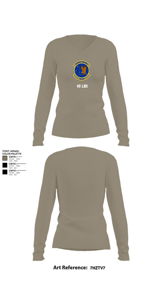 Womens Long Sleeve Vneck Shirt, 49 LRS, Air Force, Teamtime, Team time, sublimation, custom sports apparel, team uniforms, spirit wear, spiritwear, sports uniforms, custom shirts, team store, custom team store, fundraiser sports, apparel fundraiser