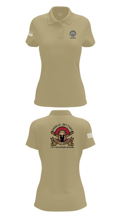 Charlie BTRY 2-114th FA 81101769 Women's Short Sleeve Performance Polo  - 90