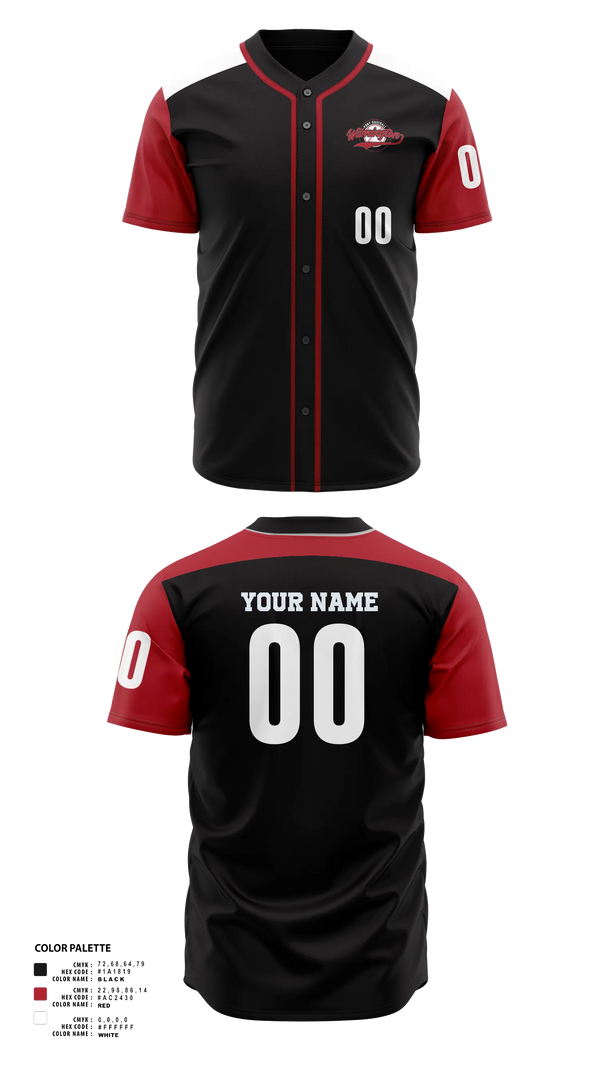 Full Button Baseball Jersey, Wilmington, Baseball, Teamtime, Team time, sublimation, custom sports apparel, team uniforms, spirit wear, spiritwear, sports uniforms, custom shirts, team store, custom team store, fundraiser sports, apparel fundraiser