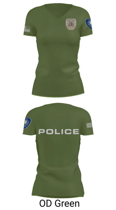 Vincennes Police Department 76255219 Women's Short Sleeve V-neck Shirt - 46