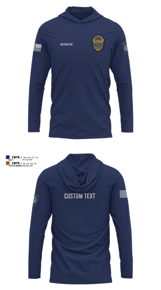 Long Sleeve Performance Shirt with hood, Vinton Police Department, Police, Teamtime, Team time, sublimation, custom sports apparel, team uniforms, spirit wear, spiritwear, sports uniforms, custom shirts, team store, custom team store, fundraiser sports, apparel fundraiser