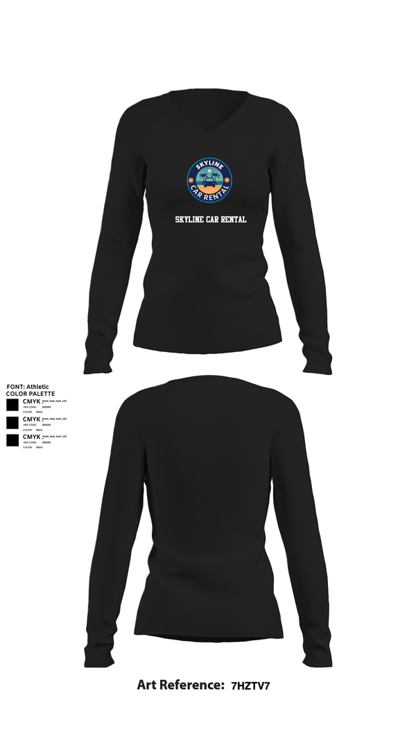 Womens Long Sleeve Vneck Shirt, Skyline Car Rental, Men's Basketball, Teamtime, Team time, sublimation, custom sports apparel, team uniforms, spirit wear, spiritwear, sports uniforms, custom shirts, team store, custom team store, fundraiser sports, apparel fundraiser