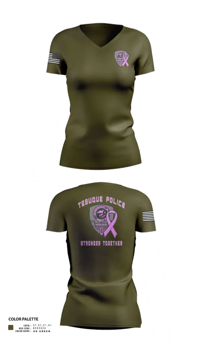 Tesuque Police Dept 47912639 Women's Short Sleeve V-neck Shirt - 23