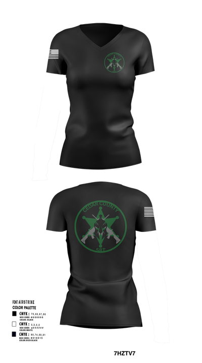 CEDAR COUNTY SRT 26939757 Women's Short Sleeve V-neck Shirt - 3