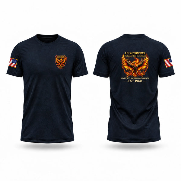 Old School Cotton Feel Shirt, Abington township volunteer fire department, Fire Department, Teamtime, Team time, sublimation, custom sports apparel, team uniforms, spirit wear, spiritwear, sports uniforms, custom shirts, team store, custom team store, fundraiser sports, apparel fundraiser