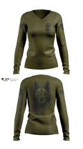 LAX Canine Enforcement Officer Women's Long Sleeve V-neck Shirt - 5