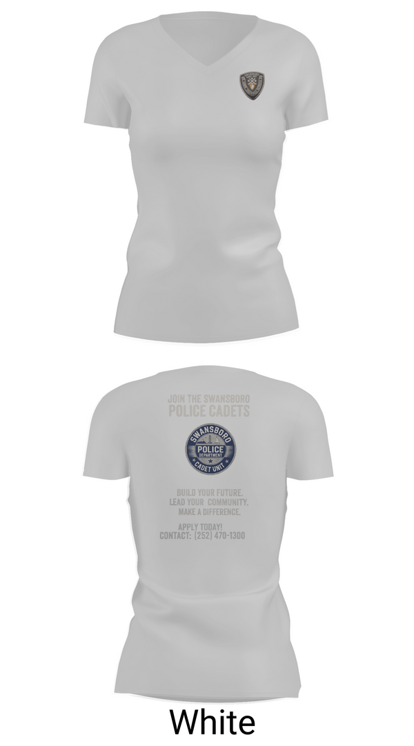 Womens Short Sleeve Vneck Shirt, Swansboro police cadets, Police, Teamtime, Team time, sublimation, custom sports apparel, team uniforms, spirit wear, spiritwear, sports uniforms, custom shirts, team store, custom team store, fundraiser sports, apparel fundraiser