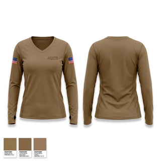 Womens Long Sleeve Vneck Shirt, HSC-9, Navy, Teamtime, Team time, sublimation, custom sports apparel, team uniforms, spirit wear, spiritwear, sports uniforms, custom shirts, team store, custom team store, fundraiser sports, apparel fundraiser