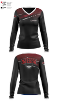 Western Oregon University Equestrian 74623833 Women's Long Sleeve V-neck Shirt - 100