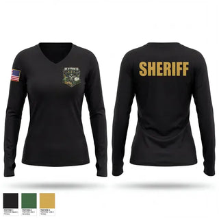 Womens Long Sleeve Vneck Shirt, Platoon B Central Nights, Police, Teamtime, Team time, sublimation, custom sports apparel, team uniforms, spirit wear, spiritwear, sports uniforms, custom shirts, team store, custom team store, fundraiser sports, apparel fundraiser