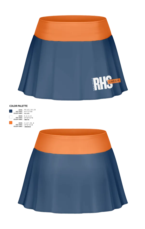 Skort, Romeoville Cheer, Cheer, Teamtime, Team time, sublimation, custom sports apparel, team uniforms, spirit wear, spiritwear, sports uniforms, custom shirts, team store, custom team store, fundraiser sports, apparel fundraiser