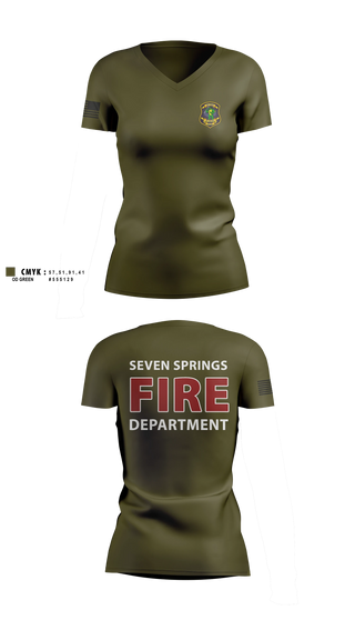 Womens Short Sleeve Vneck Shirt, Seven Springs, Fire Department, Teamtime, Team time, sublimation, custom sports apparel, team uniforms, spirit wear, spiritwear, sports uniforms, custom shirts, team store, custom team store, fundraiser sports, apparel fundraiser