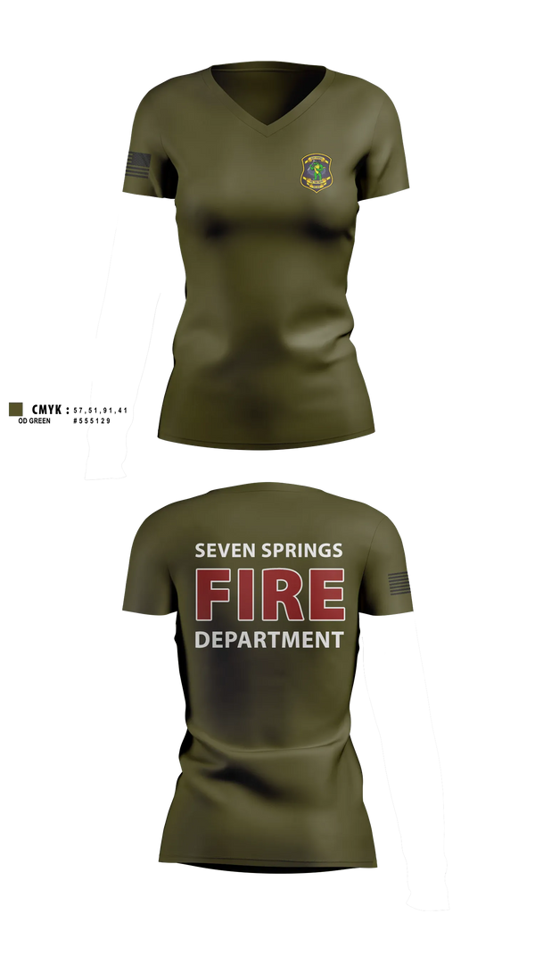 Seven Springs Women's Short Sleeve V-neck Shirt - 3