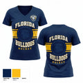 Florida Bulldogs Hockey 40347739 Women's Short Sleeve V-neck Shirt - 1