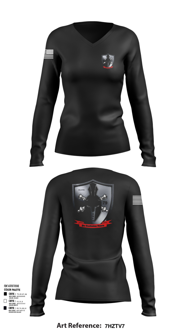 Womens Long Sleeve Vneck Shirt, E/1-79 FA, , Teamtime, Team time, sublimation, custom sports apparel, team uniforms, spirit wear, spiritwear, sports uniforms, custom shirts, team store, custom team store, fundraiser sports, apparel fundraiser