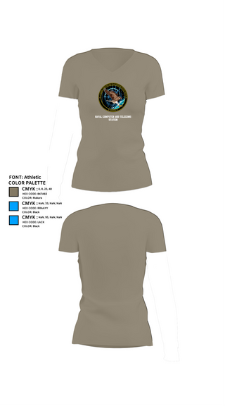 Womens Short Sleeve Vneck Shirt, Naval Computer and Telecoms Station, , Teamtime, Team time, sublimation, custom sports apparel, team uniforms, spirit wear, spiritwear, sports uniforms, custom shirts, team store, custom team store, fundraiser sports, apparel fundraiser