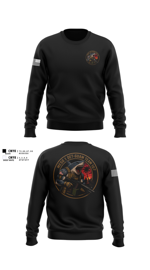 Crew Neck Sweatshirt, MESG-1 DET GUAM TEAM 707, Navy, Teamtime, Team time, sublimation, custom sports apparel, team uniforms, spirit wear, spiritwear, sports uniforms, custom shirts, team store, custom team store, fundraiser sports, apparel fundraiser