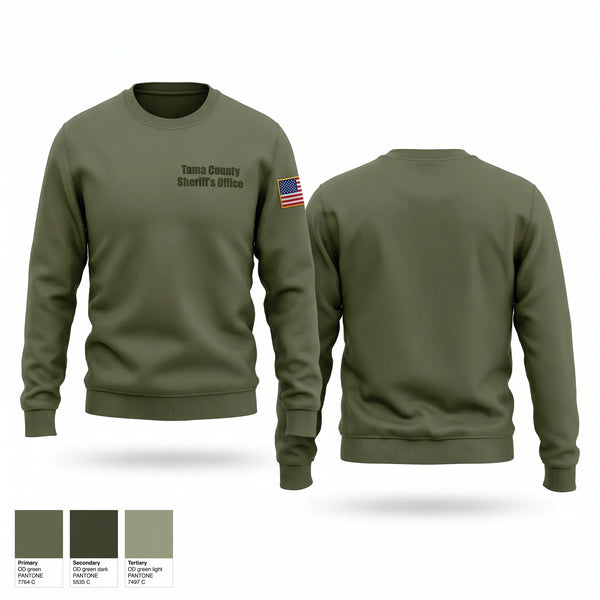 Crew Neck Sweatshirt, Tama County Sheriff’s Office, Police, Teamtime, Team time, sublimation, custom sports apparel, team uniforms, spirit wear, spiritwear, sports uniforms, custom shirts, team store, custom team store, fundraiser sports, apparel fundraiser