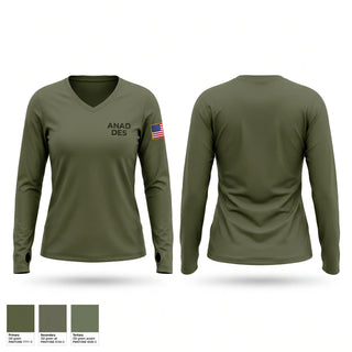 Womens Long Sleeve Vneck Shirt, ANAD DES, Police, Teamtime, Team time, sublimation, custom sports apparel, team uniforms, spirit wear, spiritwear, sports uniforms, custom shirts, team store, custom team store, fundraiser sports, apparel fundraiser