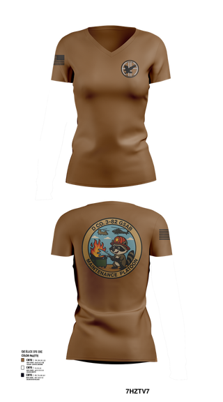 Womens Short Sleeve Vneck Shirt, D Co 3-82 GSAB Maintenance Platoon, , Teamtime, Team time, sublimation, custom sports apparel, team uniforms, spirit wear, spiritwear, sports uniforms, custom shirts, team store, custom team store, fundraiser sports, apparel fundraiser