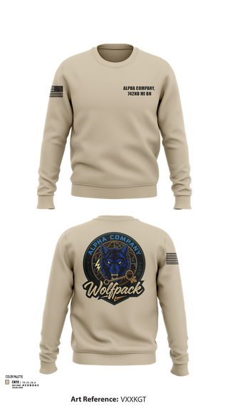 Crew Neck Sweatshirt, Alpha Company, 742nd MI BN, , Teamtime, Team time, sublimation, custom sports apparel, team uniforms, spirit wear, spiritwear, sports uniforms, custom shirts, team store, custom team store, fundraiser sports, apparel fundraiser