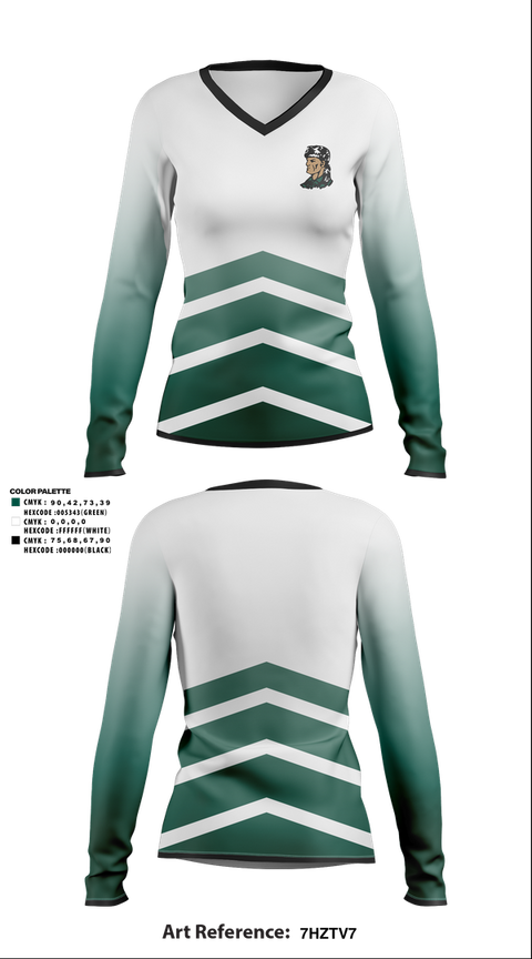 Womens Long Sleeve Vneck Shirt, Crowley's Ridge College Volleyball, Women's Volleyball, Teamtime, Team time, sublimation, custom sports apparel, team uniforms, spirit wear, spiritwear, sports uniforms, custom shirts, team store, custom team store, fundraiser sports, apparel fundraiser