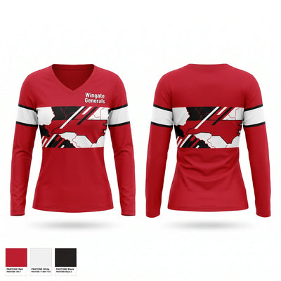 Wingate Generals Women's Long Sleeve V-neck Shirt - 1