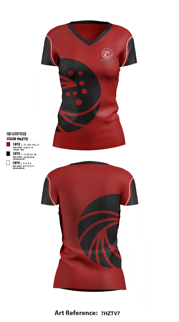 Tide Volleyball Women's Short Sleeve V-neck Shirt - 5