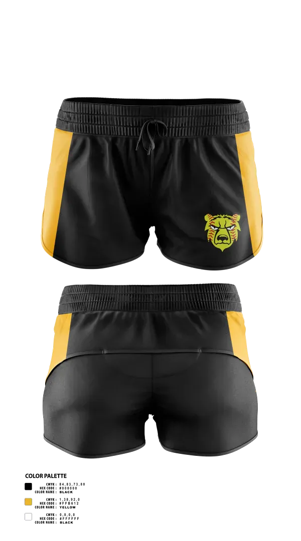 Womens Shorts, Billingsley Lady Bears, Softball, Teamtime, Team time, sublimation, custom sports apparel, team uniforms, spirit wear, spiritwear, sports uniforms, custom shirts, team store, custom team store, fundraiser sports, apparel fundraiser