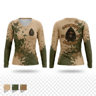 Womens Long Sleeve Vneck Shirt, Broken Arrow Apollo, Army, Teamtime, Team time, sublimation, custom sports apparel, team uniforms, spirit wear, spiritwear, sports uniforms, custom shirts, team store, custom team store, fundraiser sports, apparel fundraiser