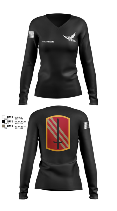 196th BDE SIG CO 21636857 Women's Long Sleeve V-neck Shirt - 4