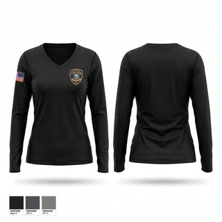 Womens Long Sleeve Vneck Shirt, Cotter Police Department, Police, Teamtime, Team time, sublimation, custom sports apparel, team uniforms, spirit wear, spiritwear, sports uniforms, custom shirts, team store, custom team store, fundraiser sports, apparel fundraiser