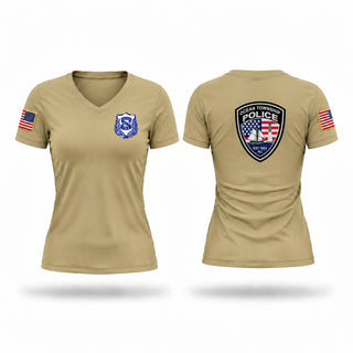 Womens Short Sleeve Vneck Shirt, PBA LOCAL 371, Police, Teamtime, Team time, sublimation, custom sports apparel, team uniforms, spirit wear, spiritwear, sports uniforms, custom shirts, team store, custom team store, fundraiser sports, apparel fundraiser