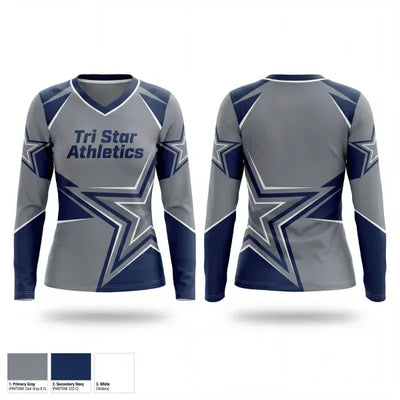 Tri Star Athletics 49384812 Women's Long Sleeve V-neck Shirt - 1