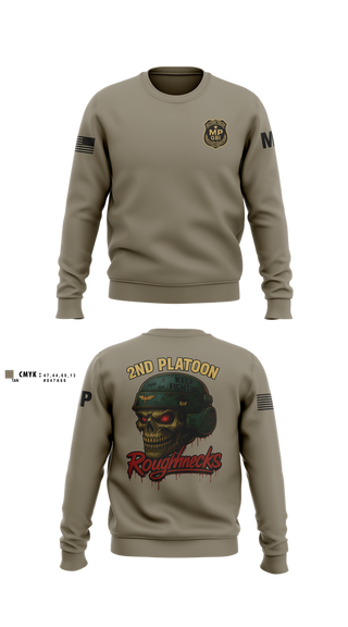 Crew Neck Sweatshirt, 2nd Platoon roughnecks 49th, Army, Teamtime, Team time, sublimation, custom sports apparel, team uniforms, spirit wear, spiritwear, sports uniforms, custom shirts, team store, custom team store, fundraiser sports, apparel fundraiser