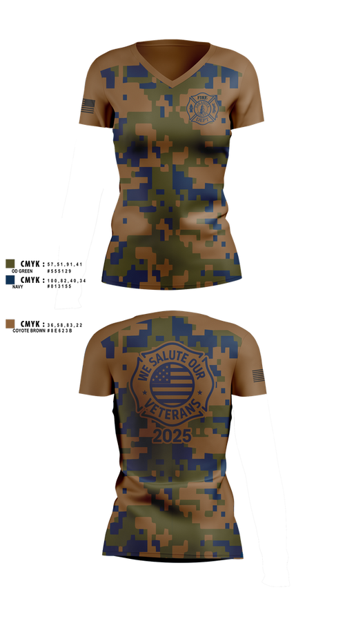 Sarasota County Fire Dept. Women's Short Sleeve V-neck Shirt - 5