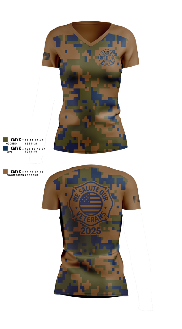 Sarasota County Fire Dept. Women's Short Sleeve V-neck Shirt - 5