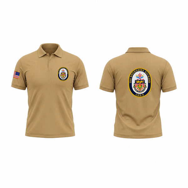 Short Sleeve Performance Polo, USS BONHOMME RICHARD LHD-6, Navy, Teamtime, Team time, sublimation, custom sports apparel, team uniforms, spirit wear, spiritwear, sports uniforms, custom shirts, team store, custom team store, fundraiser sports, apparel fundraiser