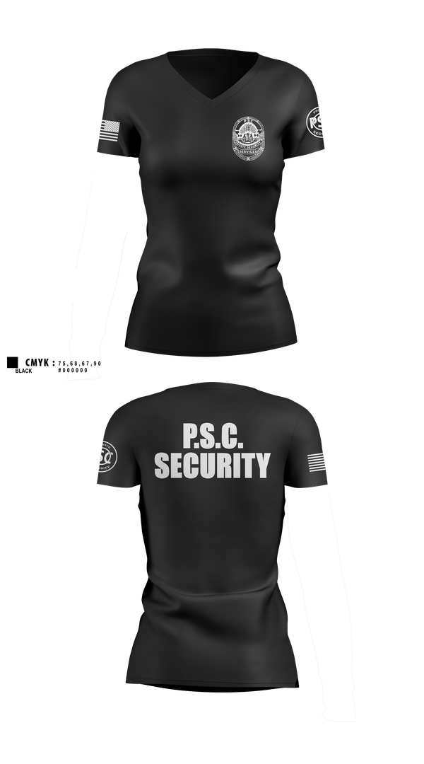 Womens Short Sleeve Vneck Shirt, Security, Police, Teamtime, Team time, sublimation, custom sports apparel, team uniforms, spirit wear, spiritwear, sports uniforms, custom shirts, team store, custom team store, fundraiser sports, apparel fundraiser